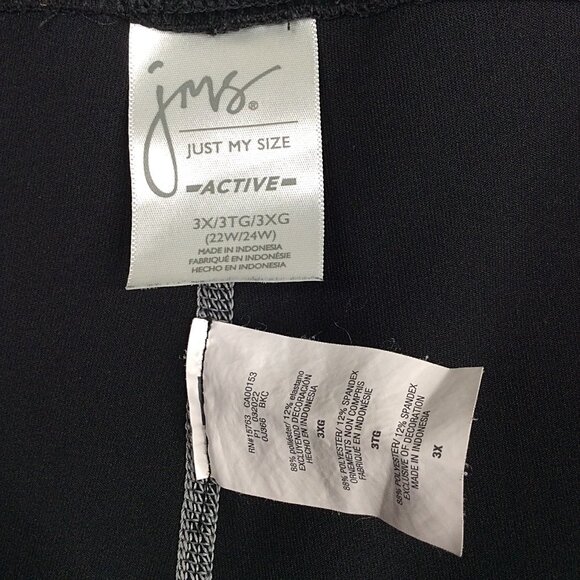 JMS Just My Size Active Capri Pants Womens Plus 3X 22W-24W Black Pull On Stretch - Picture 7 of 7